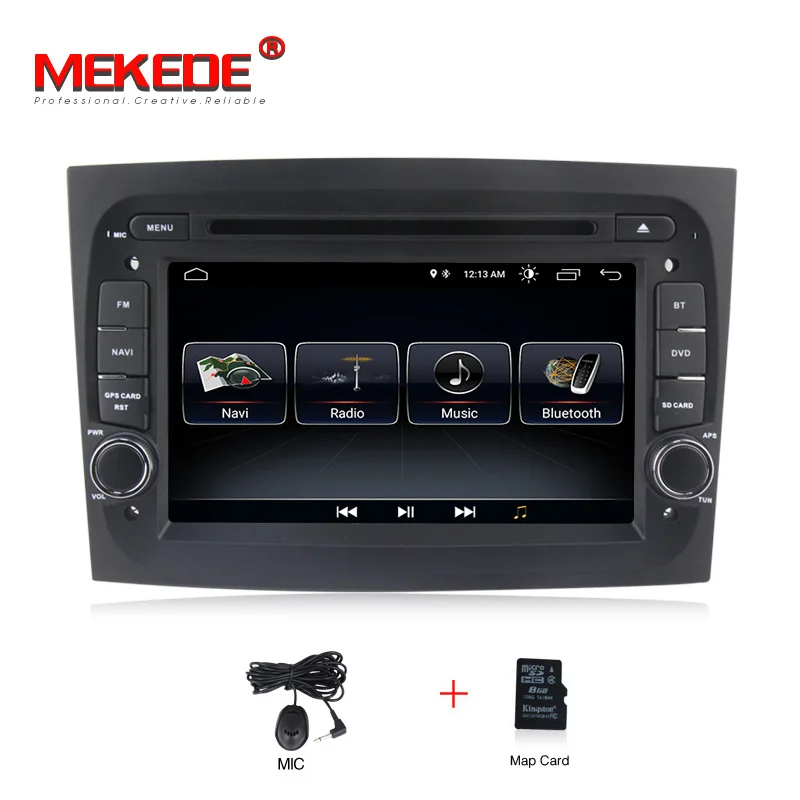 MEKEDE 1024x600 HD 1din Android 8,1 автомобильный мультимедийный плеер для Fiat Doblo wifi BT RDS 7851IC+ 16G карта - Цвет: CAR DVD