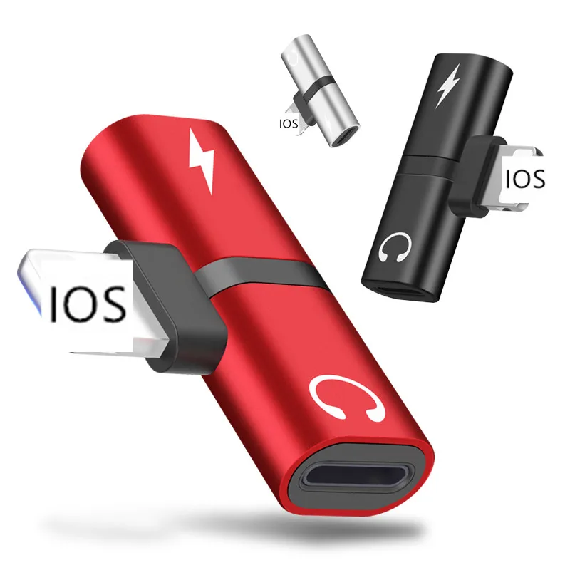 

KISSCASE 2 in 1 Dual Ports Headphone Adapter For iPhone 7 8 plus X Splitter Converter Earphone Charger Audio Adapter Accessories