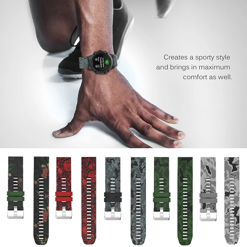 Камуфляжные часы ремешок для Garmin Forerunner 935/945 Fenix5 Plus силиконовый ремешок для часов Quatix5/Сапфир/приближение S60 Braclet ремешок