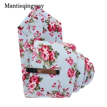 Mantieqingway Для мужчин, хлопковый галстук с рисунком в виде банта с Серебряный набор зажимов для галстука деловой ГАЛСТУК в цветочек Gravata Бизнес костюмы Галстуки для свадьбы