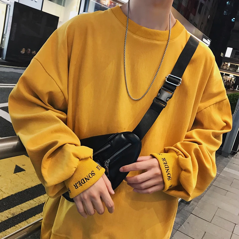 

2018 Korean Style Men's Letter Embroidered Pattern Coats Pullovers Loose Hoodies Cotton Casual Solid Color Sweatshirts M-XL