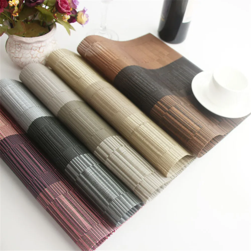 

4Pcs/lot Dinner Placemat Pvc Dining Table Mat Disc Pads Bowl Pad Coasters Waterproof Table Decor Slip-Resistant Pad