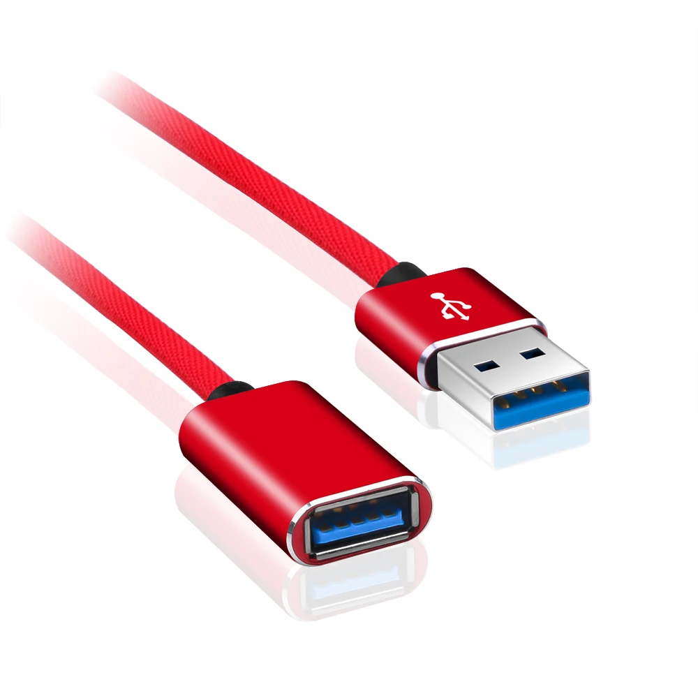1 м USB удлинитель супер скорость USB2.0 Синхронизация данных USB 2,0 удлинитель Кабель USB2.0 УДЛИНИТЕЛЬ провод для ПК компьютер принтер - Цвет: Red