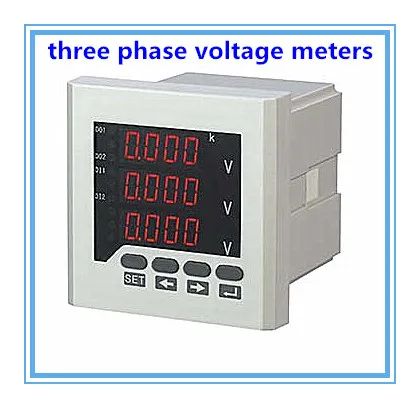 

Three phase LED digital voltage measuring AC voltmeter, High quality, high precision to record the voltage