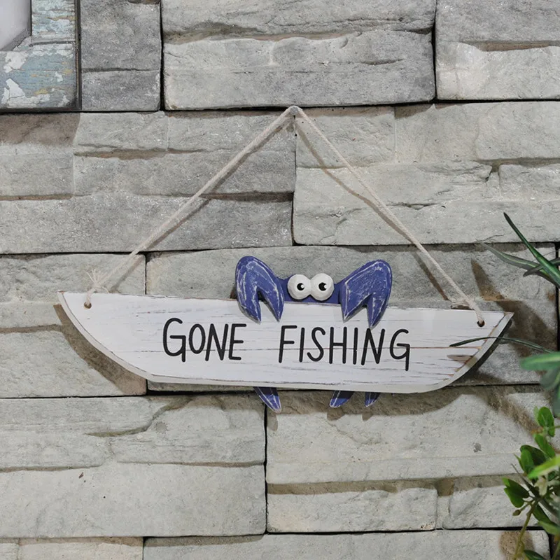 Buy Crab Wood Painted Board 1PC Mediterranean