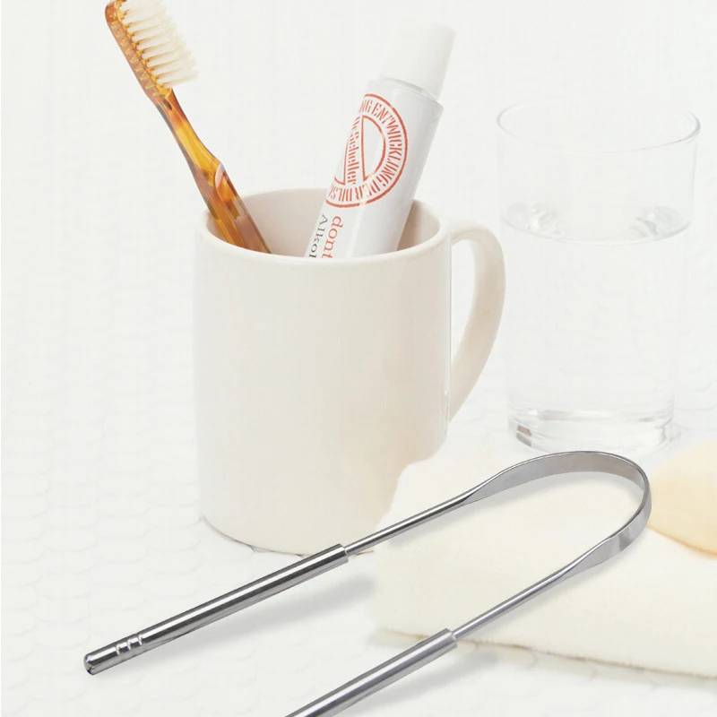 304 Stainless steel tongue applicator Dental Care Tongue Clean Tool