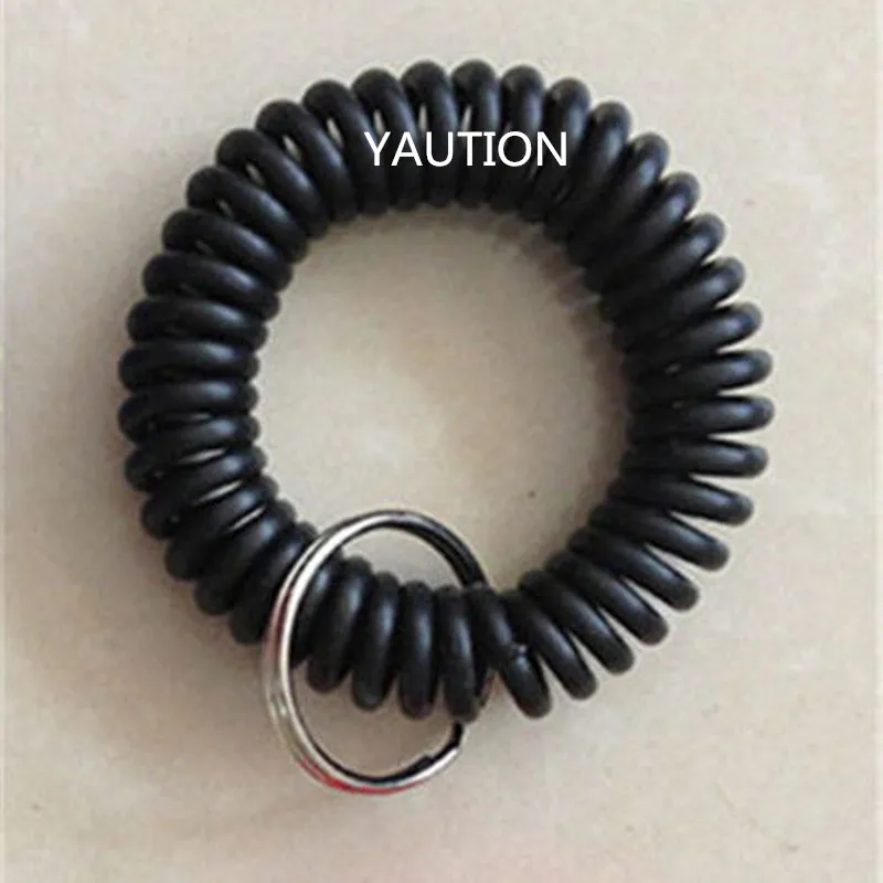 

2 PCS Spiral Wrist Coil Key Chains / New in Sealed Bag / black