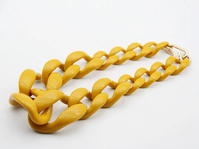 Chunky Chain Choker Necklace Statement Long Chain Link Big Necklaces - Image 3
