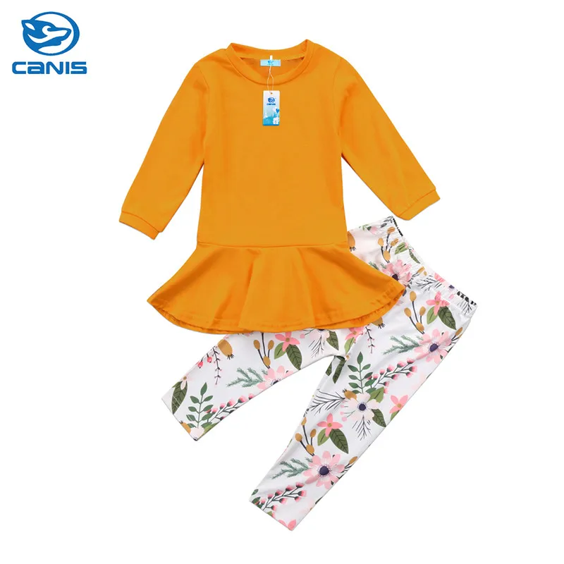 2 7Y New Toddler Kids Girls Outfits Long Sleeves Clothes T shirt Tops