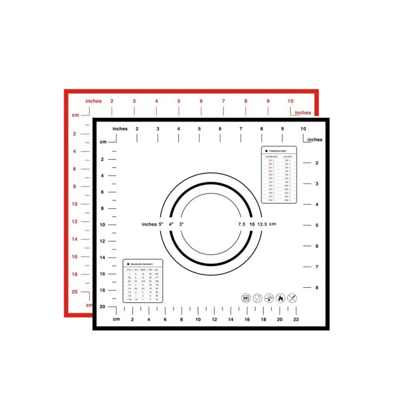 Силиконовый кондитерский коврик с измерениями Non-Slip неприлипающие Скалки для раскатки противень для печи для приготовление помадки инструменты