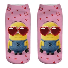 Новинка, 3 пары, хлопковые забавные Носки с рисунком из мультфильма «Гадкий я», сексуальные милые носки с миньонами, уличная одежда, счастливые носки для женщин, корейский стиль, женская обувь