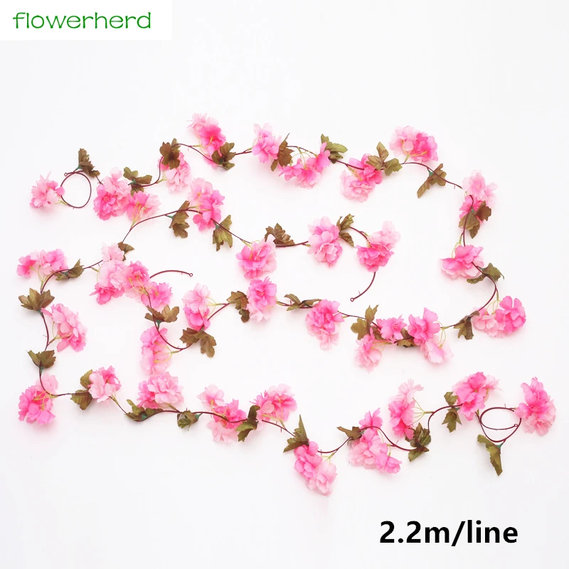 2.2m Peony String Artificial Flowers High Quality Wedding Decoration Garland Flower Wall White Pink Peony Artificial Flowers 2PC