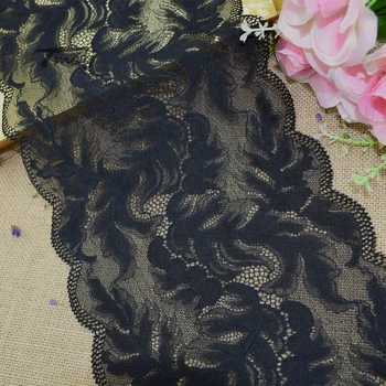 

#257 scallop Pure Black Stretch Elastic Lace Edge Trim Sewing Lace Applique Clothing Accessories Garters Fabric 20CM Wide