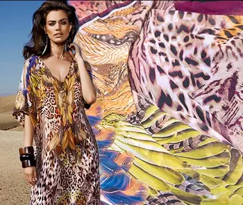 

Sexy Animal-print swimsuit shawl silk fabric dresses tweed scrapbooking cheap Party satin lace tissu african fabric costura A196