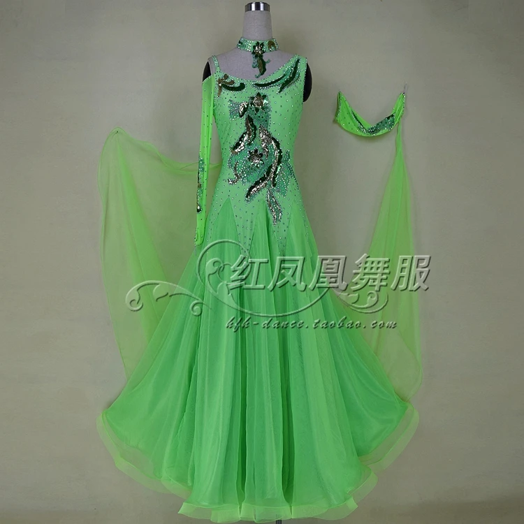 

New Ballroom dance costumes sexy senior embroidery stones ballroom dance dress for women ballroom dance dresses S-4XL BR341