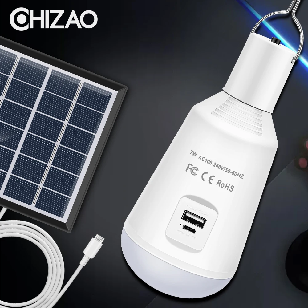 CHIZAO Солнечные Светодиодные Лампы E27 110 В 220 Крытый Солнечной энергии свет лампы на