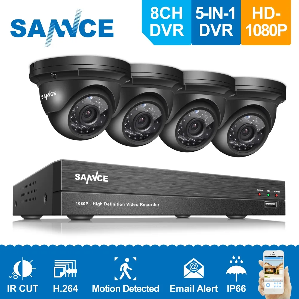 

SANNCE 8CH 1080P Security Camera System 4pcs 1080P CCTV Camera 2.0MP outdoor Camera Video Surveillance Kit 1080P CCTV System