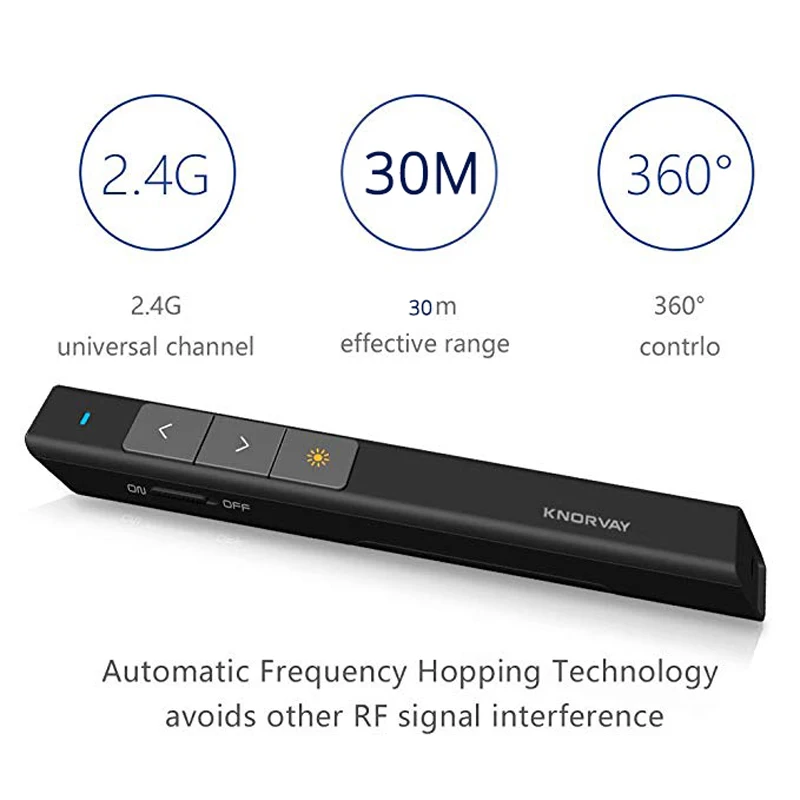 Wireless Presenter Laser Pointer Projection Pen 2.4GHz Powerpoint PPT USB Presentation Slides Remote Control Flip Pen