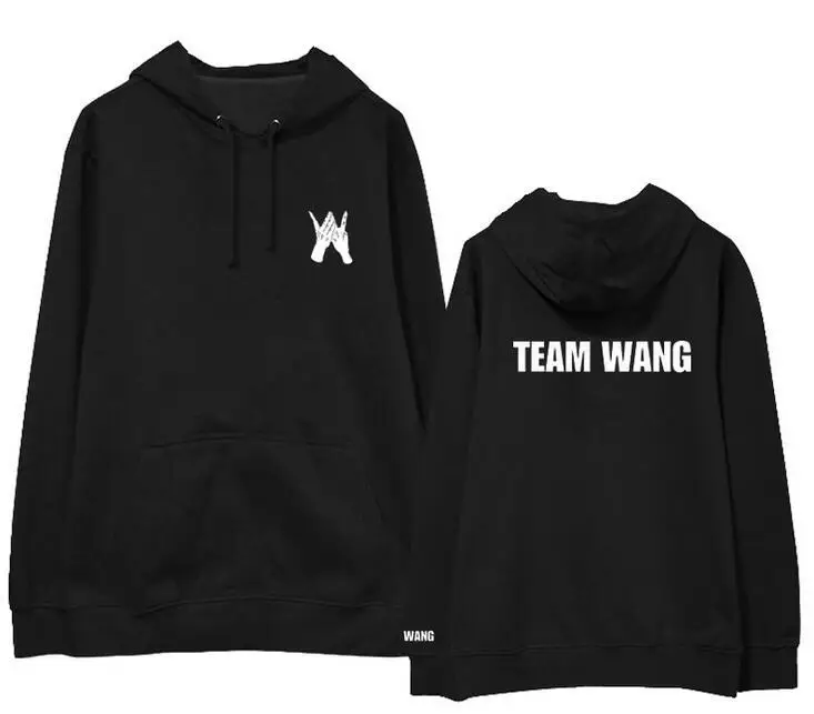 

Kpop got7 jackson team wang same printing fleece/thin pullover hoodies for i got7 autumn winter unisex sweatshirt