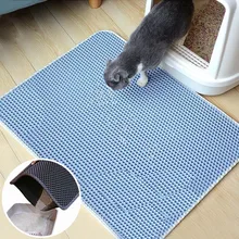 Wasserdicht Pet Katzenstreu Matte Faltbare EVA Doppel-Schicht Katzen Matte Boden rutschfeste Pet Katzenstreu Matte schicht Pet Wurf Catcher Matte