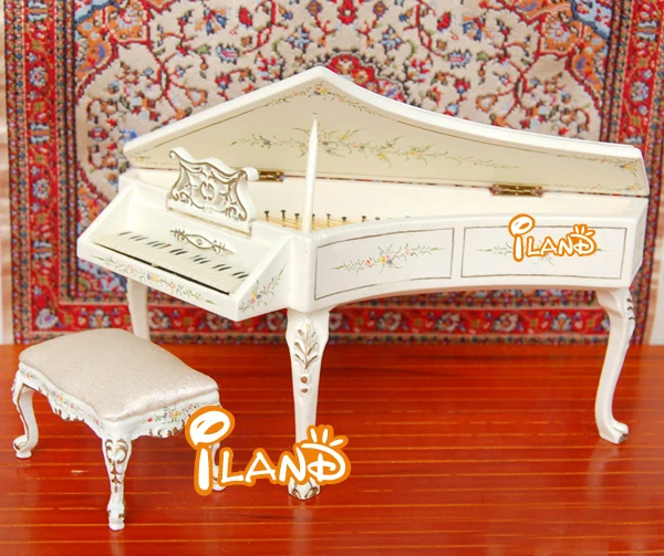 Free Shipping Musical Instrument Grand Piano Stool 2 PCS Hand Painting Carved Wood Furniture Bedroom JE0023 | Игрушки и хобби