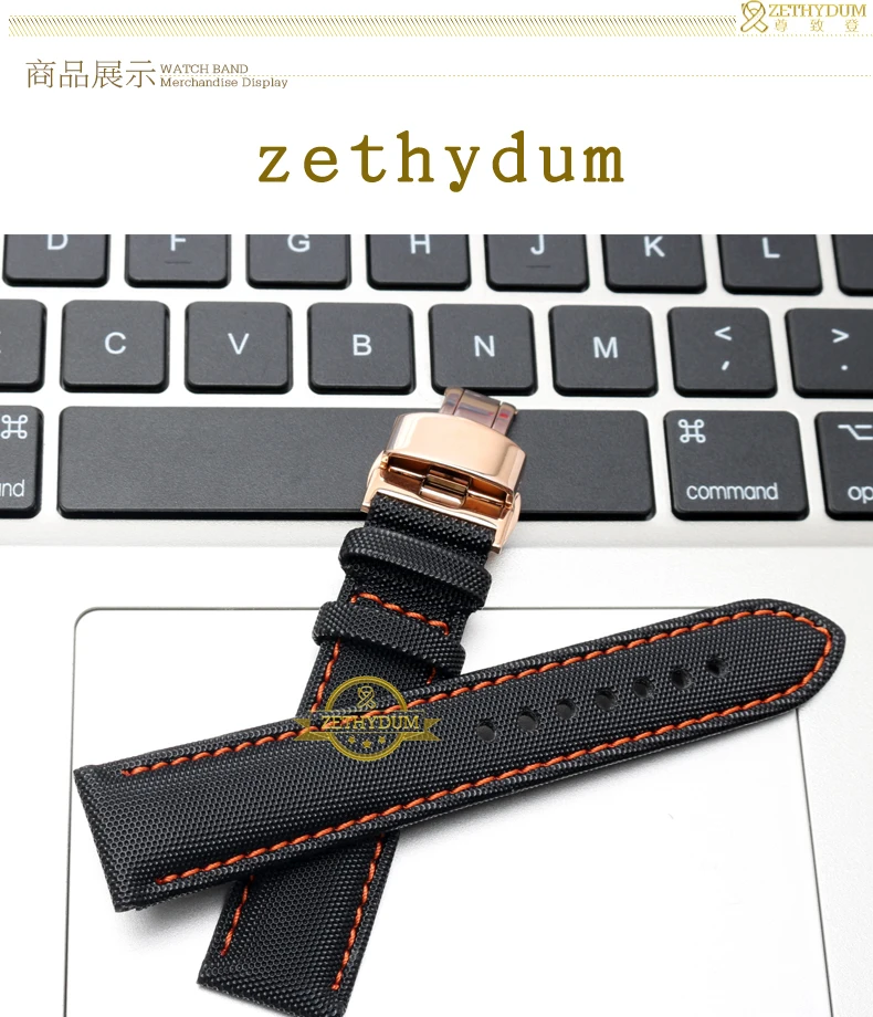 Нейлоновый ремешок для часов из натуральной кожи perlon 20 21 22 23 мм, ремешок для наручных часов красного цвета