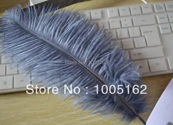 

Free Shipping 100pcs 12-14inch(30-35cm) Gray Ostrich Feathers for feather centerpiece party supplies event decor