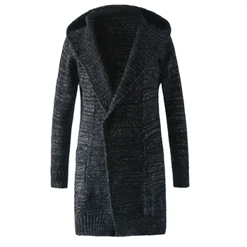 

2018 Autumn Winter Solid Casual Men Sweater Hooded Long Sleeve O-neck Hot Sale New Brand Men's Sweaters Lr278
