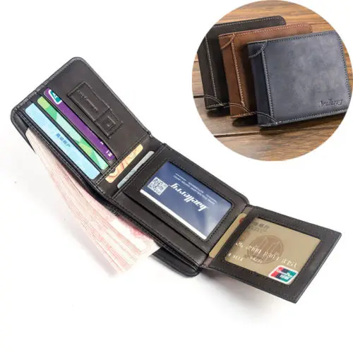 ID Credit Luxury Business Men/'s Slim Card Holder Real Leather Wallet Money Clip