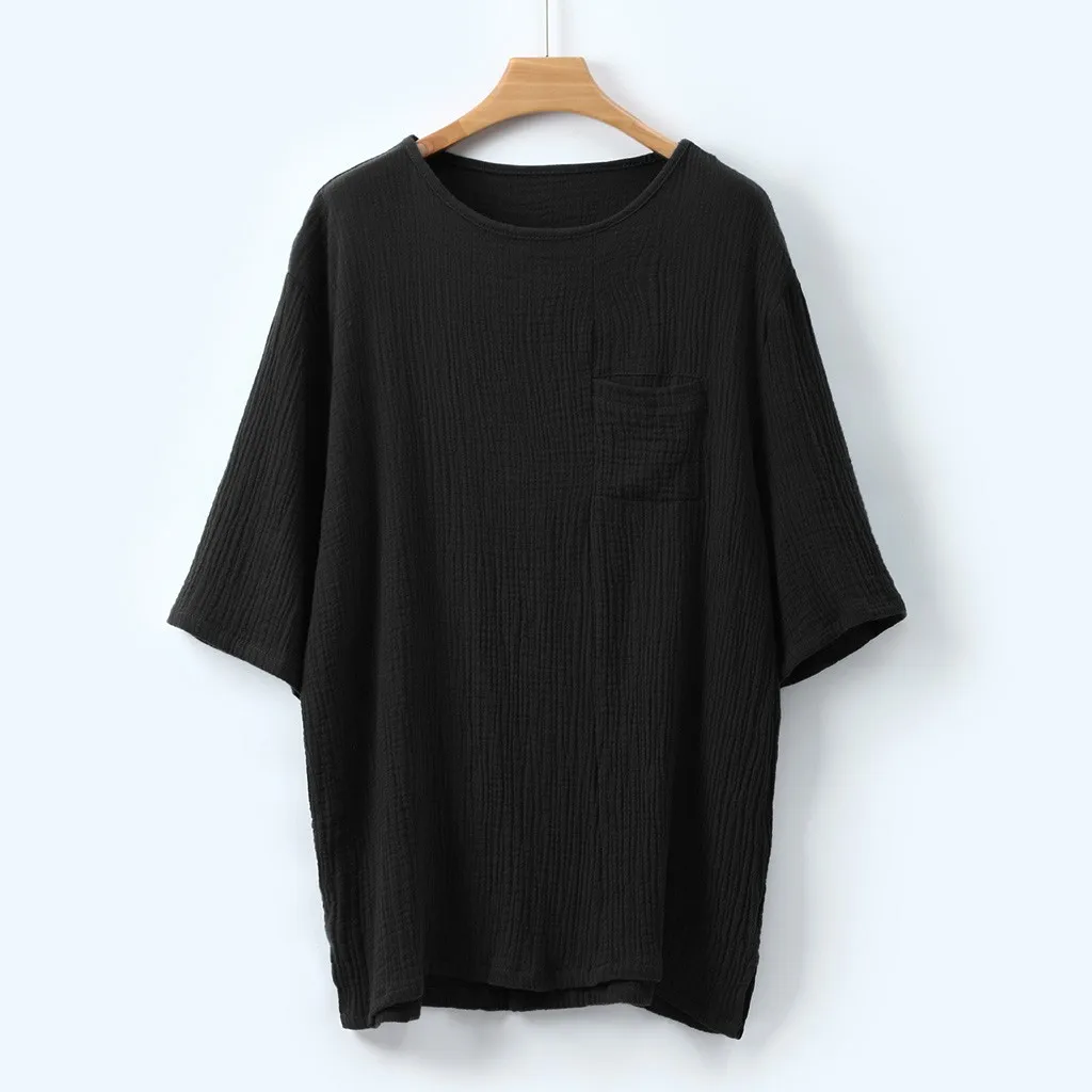 Модная брендовая мужская рубашка camiseta летняя мешковатая хлопковая льняная