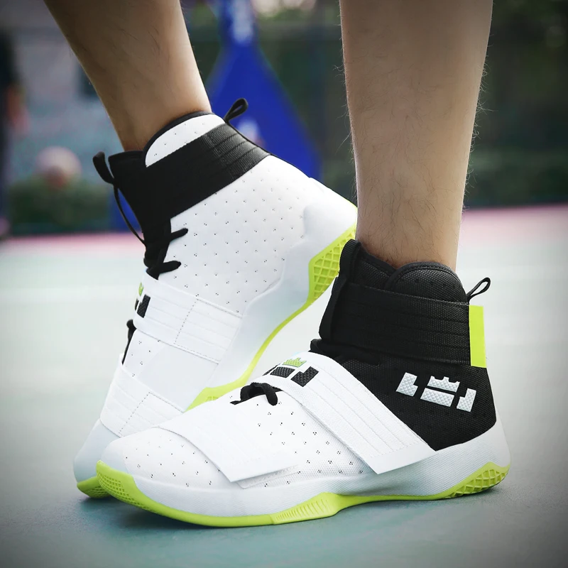 Ziitop/Баскетбольная обувь; мужские кроссовки; Lebrons; спортивная обувь с высоким берцем на шнуровке; амортизирующая Баскетбольная обувь с воздушной подушкой; homme baloncesto