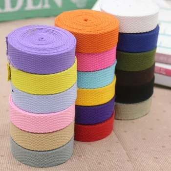 

2cm Thick Canvas Cotton Webbing Ribbon Tape Bag Belt strap Shoulder Backpack Handle Sewing Ribbons Craft Webbing 10 meter