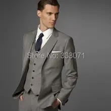 Изготовленные на заказ, чтобы измерить серые мужские костюмы, на заказ свадебные смокинги для мужчин, жених светло-серый боковой щелевой Лучший мужской костюм свадебный для шафера