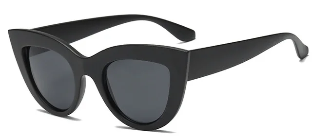 Новые женские ретро солнцезащитные очки "кошачий глаз", матовые черные брендовые дизайнерские солнцезащитные очки Cateye для женщин, солнцезащитные очки UV400 - Цвет линз: BlackGray