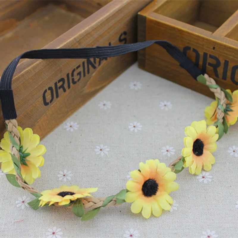 Women's Hair Accessories Dreamlikelin Bohemian Sunflowers Daisy Flowers Headband Ladies Hairband Hair Ornaments Floral Hair Accessories flower hair clips