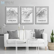 Póster en blanco y negro con mapa de ciudades del mundo Las Vegas Toronto, impresiones nórdicas para sala de estar, decoración de pared imágenes artísticas en lienzo