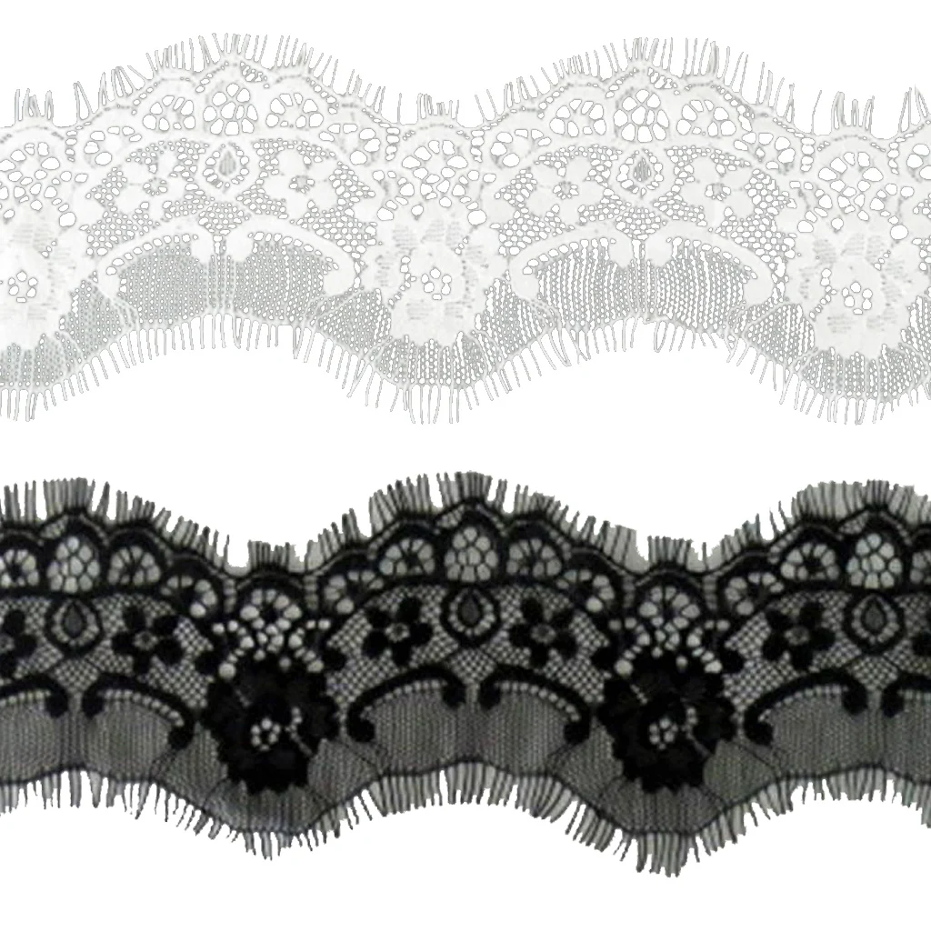 3 Yards Eyelash Lace Trim Ribbon DIY Accessory Floral Sewing Dress Home Decoration 