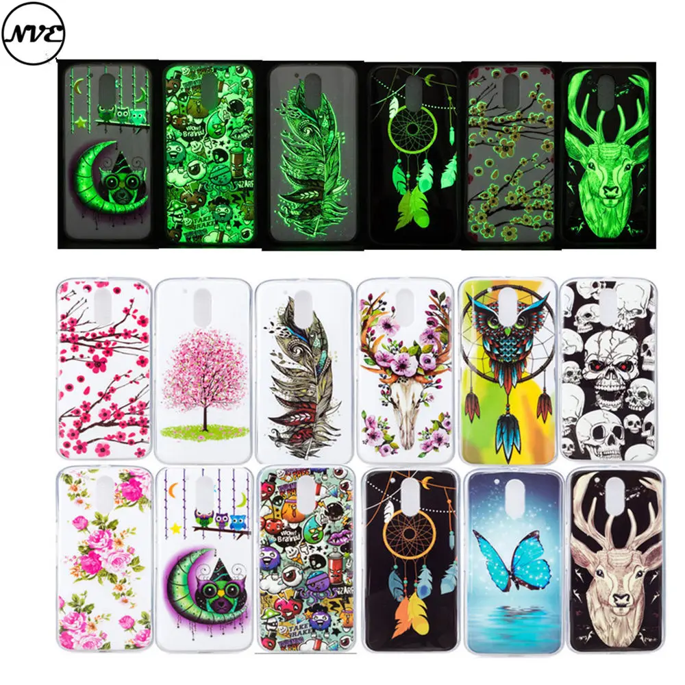 

For Motorola Moto G4 Case Back Cover Glowing Fluorescent Light Luminous Soft TPU IMD Case for MOTO G4 Clear Thin Silicone Case