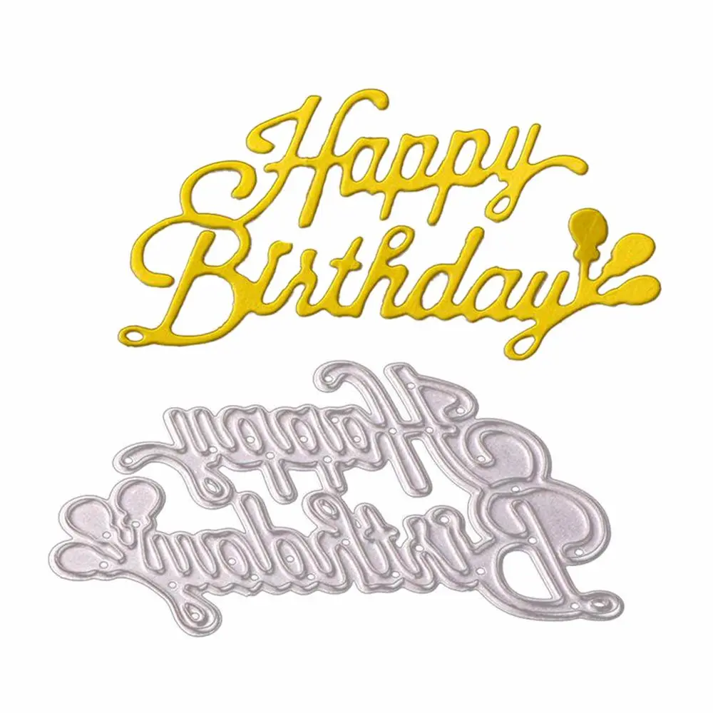

Happy Birthday Metal Cutting Dies for Scrapbooking DIY Album Embossing Folder Paper Card Maker Template Decor Stencils Crafts