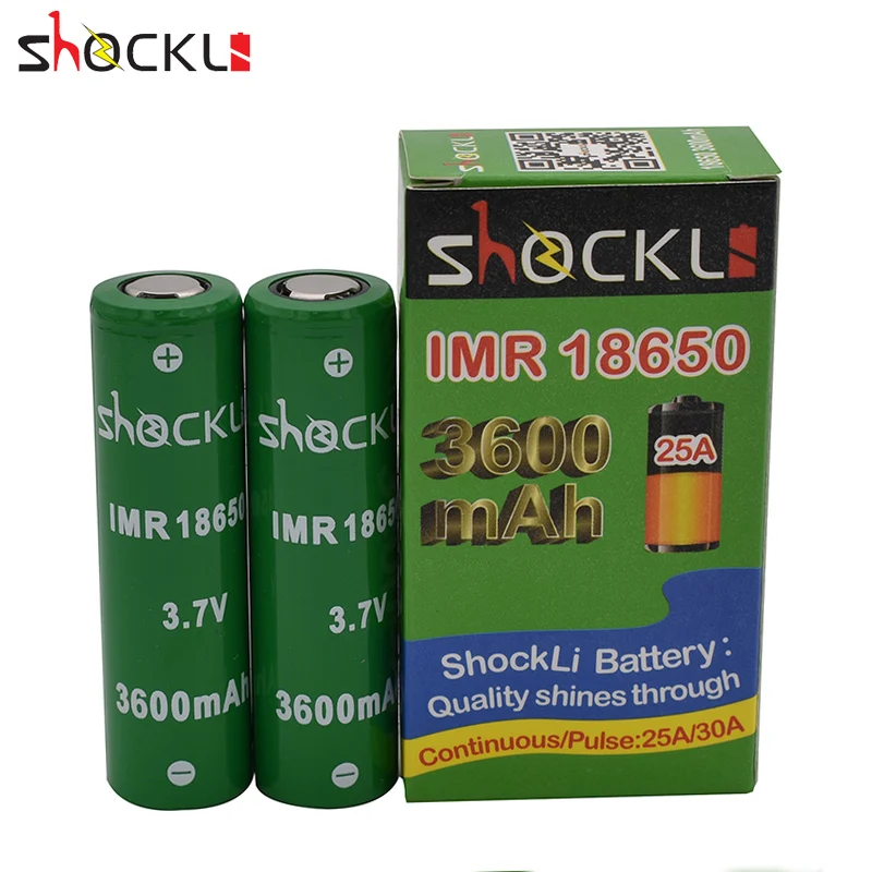 Shockli 18650 3600mah 3500mAh 3,7 V литий-ионная аккумуляторная батарея 30A скорость разряда 18650 литиевая батарея для фонариков vaping