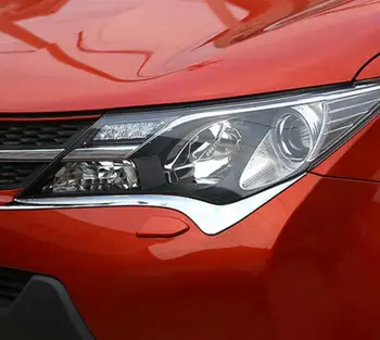 

For Toyota RAV4 2013-2016 Chrome Front Head Light Lamp Eyelid Cover Trim
