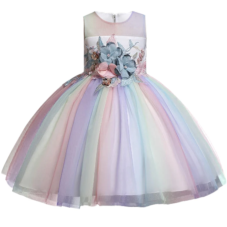 Зимнее платье с цветочным узором для девочек, с вышивкой праздничное платье принцессы Детские платья для девочек; костюм для девочек свадебное платье Костюмы, 3, 4, 7, 10 лет