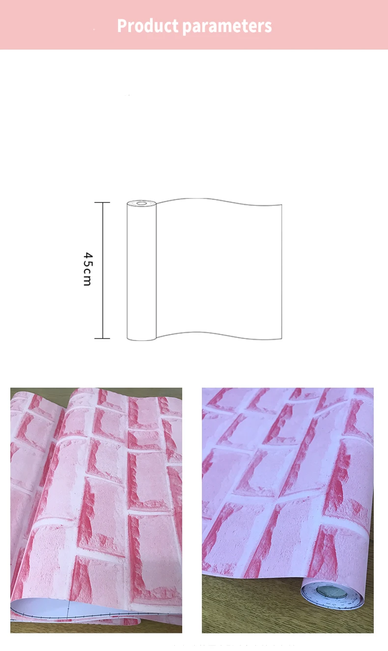 3d розовые кирпичные настенные бумажные наклейки сладкие девушки комната спальня обои s рулон самоклеющиеся ПВХ обои фон стены ТВ ST1027