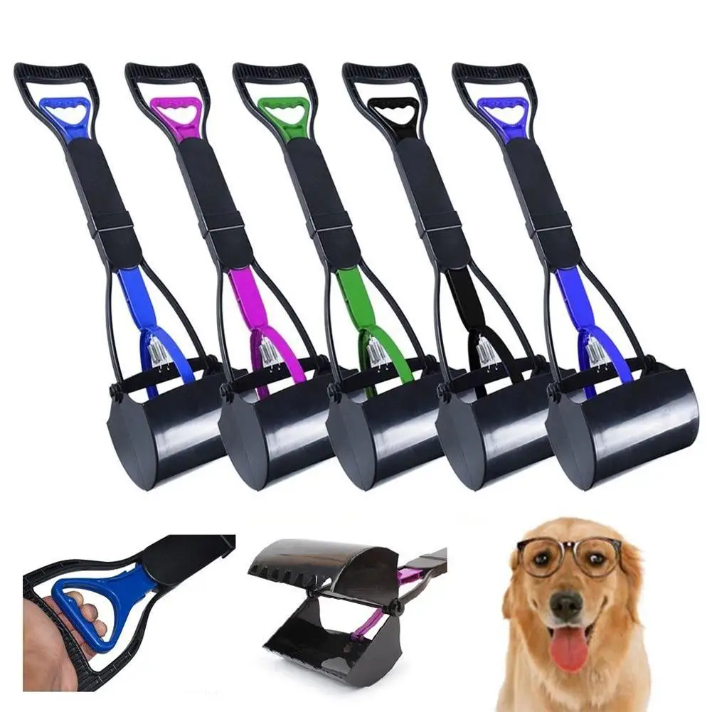 Long Handle Pet Dog Pooper Scooper Foldable Outdoor Walking Poop Scoop