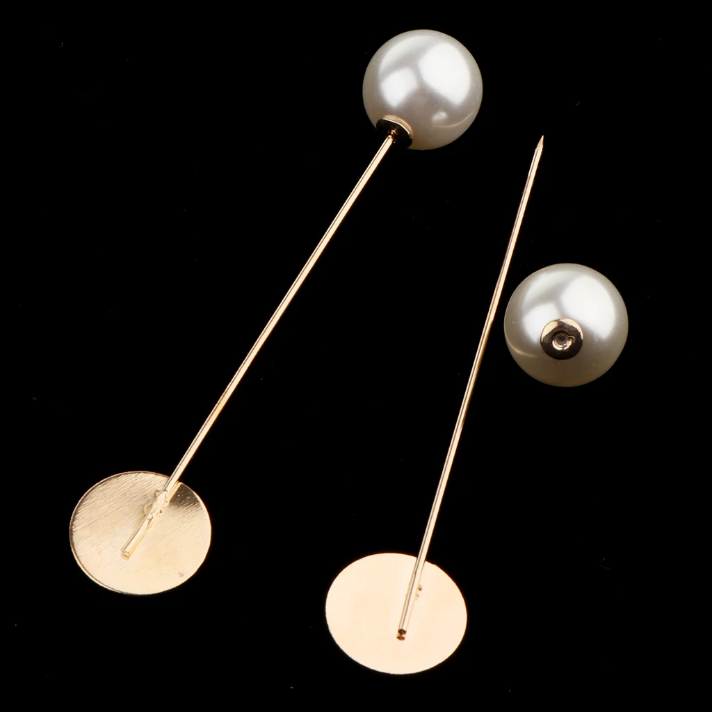 10 Pieces Women Men's Faux Pearl Stick Breastpin Brooch Pin Collar Suit Lapel Pin Stick