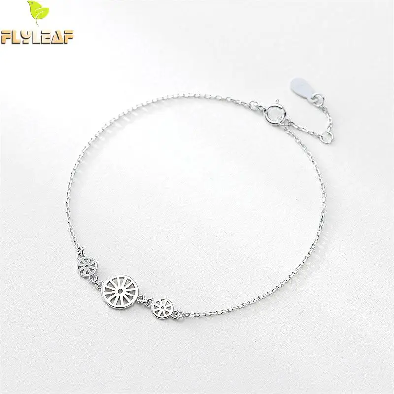 

Flyleaf 100% 925 Sterling Silver Simple Lemon Slice Charm Bracelets For Women Fashion Party Jewelry