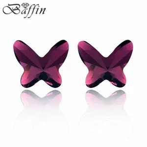 BAFFIN милые мини серьги-гвоздики с кристаллами и бантом, сделанные с элементами Swarovski Pendientes для женщин и девушек, офисные повседневные ювелирные изделия Joyas