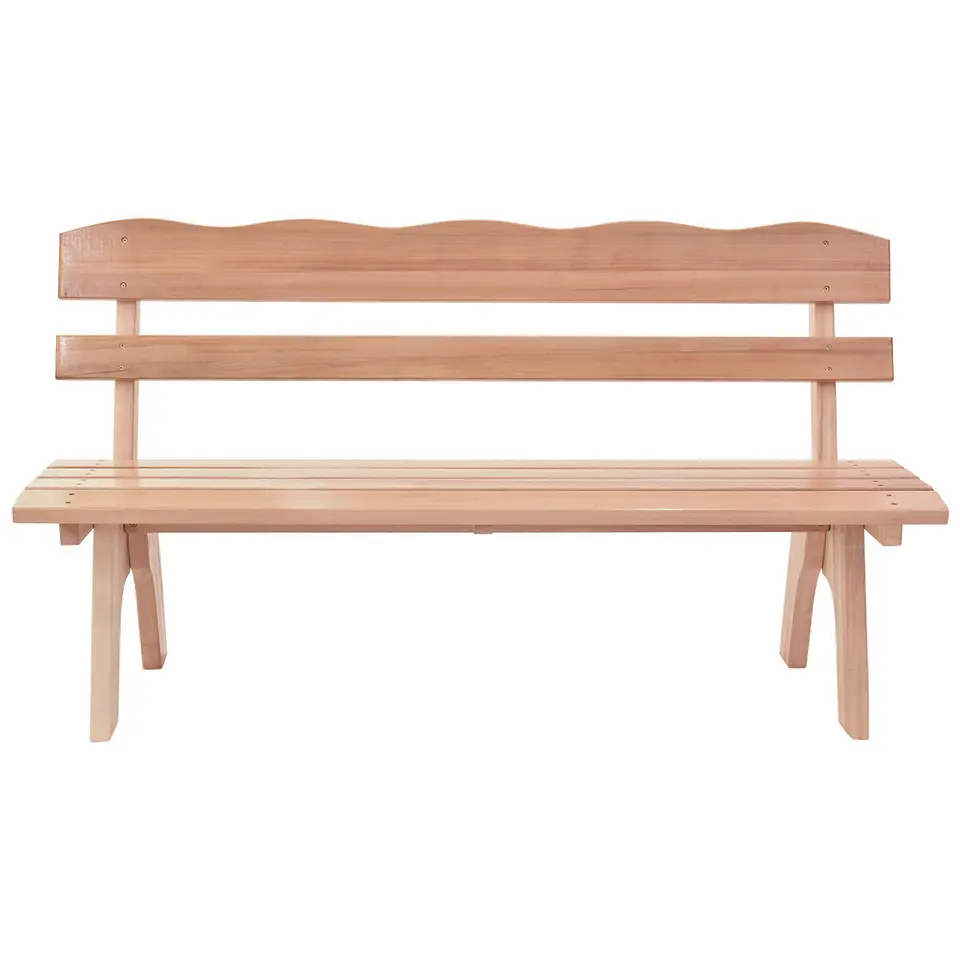 Giantex 5 Ft 3 Seats Outdoor Wooden Garden Bench Chair Modern Wood