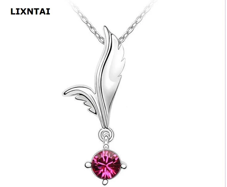 

LIXINTAI Wing modeling Necklace Pendant Earring suit Inlaid Crystal Earring with swarovski elements Party Glittering jewelry