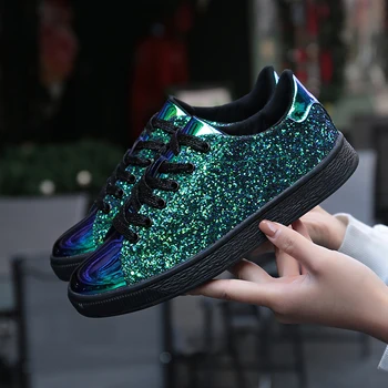 

Casual Womens Sneakers Femme 2019 Brand Krasovki Luxury Women Flats Shoes Tennis Scarpe Donna Glitter Feminino Zapatos Mujer